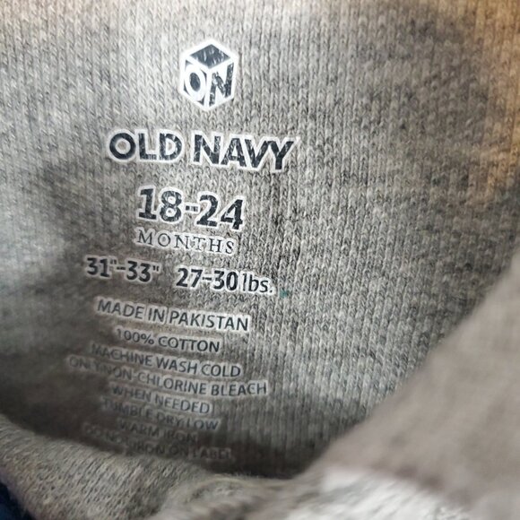 Old Navy Grey Shrt Slv Collared Quarter Button Boys Shirt Sz 18-24Mnth - Picture 5 of 7